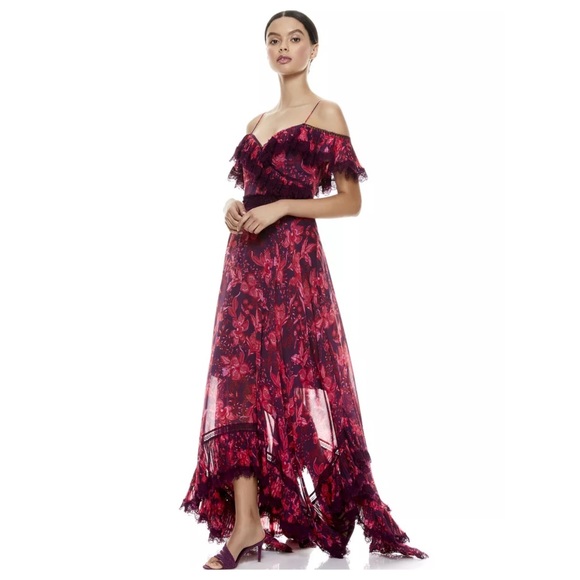 ALICE + OLIVIA Harper Cold Shoulder Maxi Dress - Picture 8 of 15